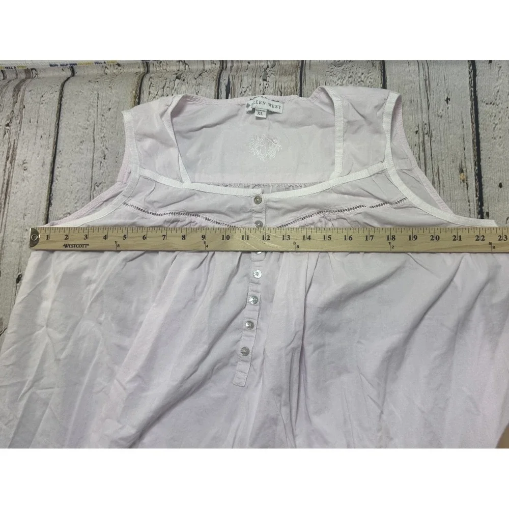 Eileen West Pale Pink Long Nightgown Size XL 100% Cotton Sleeveless *FLAWS - Picture 5 of 7